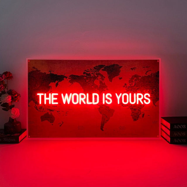 The World is Yours LED Neon Sign for Man Cave light up sign