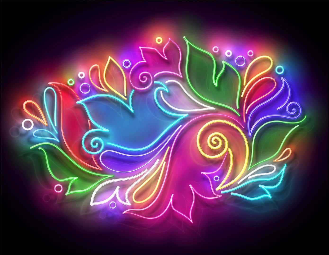Abstract Ornament in Paisley Neon Sign