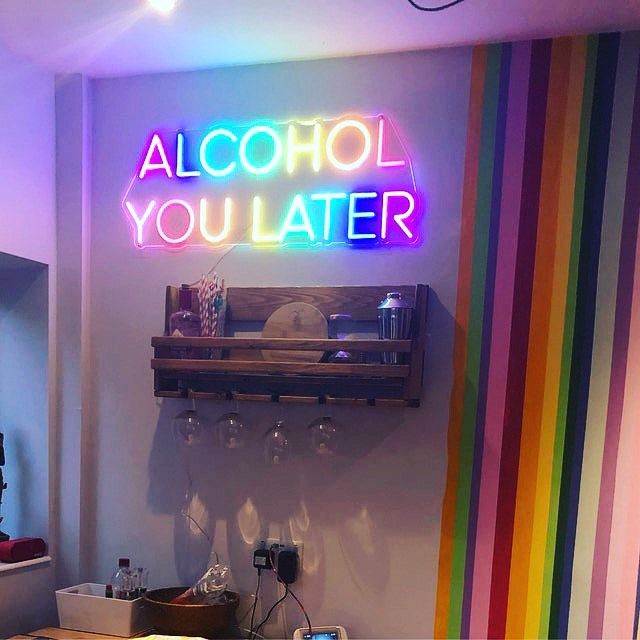 Alcohol You Later Neon Signs, Neon Lights, LED Neon Signs for Room, Bars Light Up Signs, Cool Neon Light Signs, Neon Wall Lights