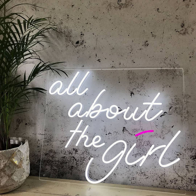 All About The Girl LED Neon Sign for Salon light up sign