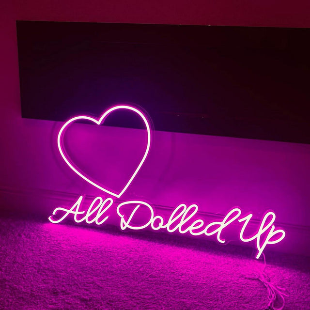 All Dolled Up LED Neon Sign for Salon light up sign