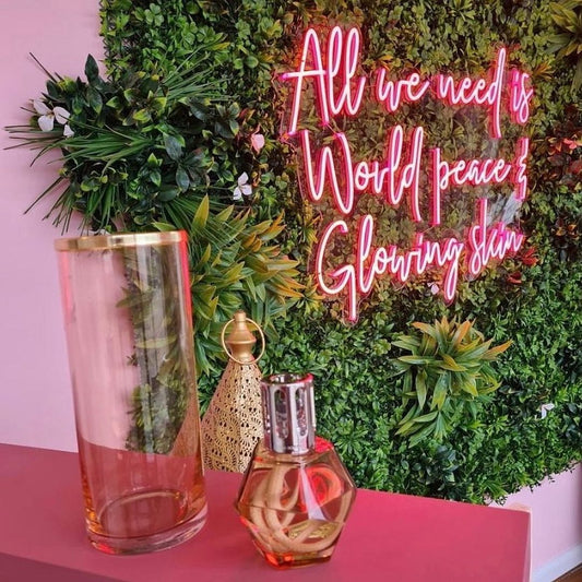 All We Need is World Peace and Glowing Skin Neon Sign