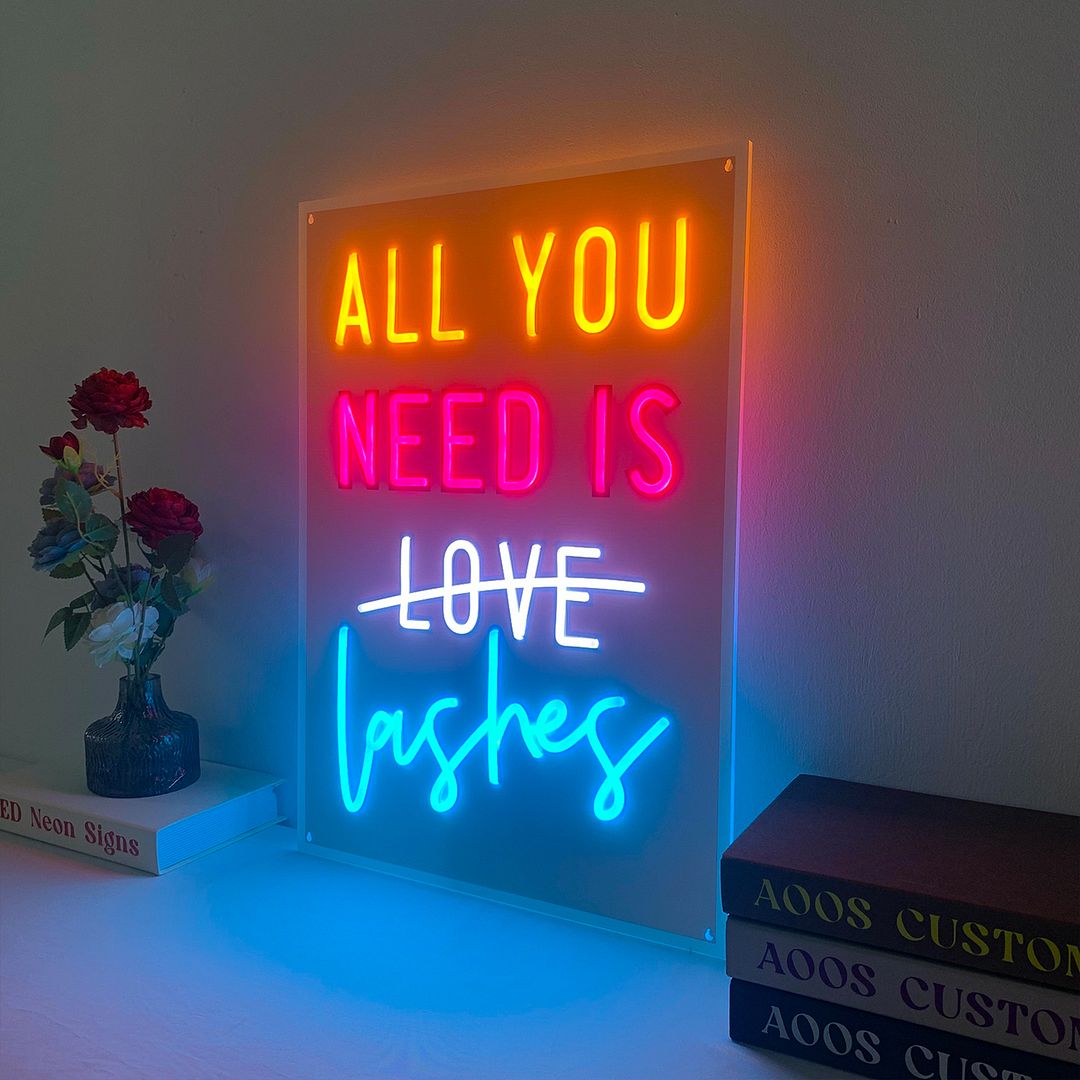 All You Need is Love Lashes Neon Sign