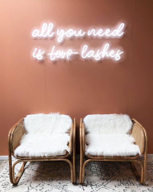 All You Need is Love Lashes Neon Sign