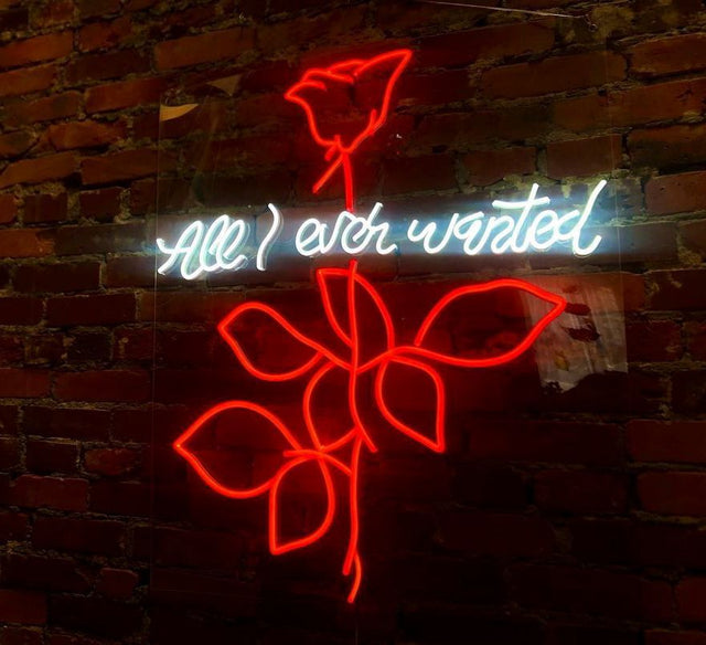 All I Ever Wanted Rose LED Neon Sign for Wedding light up sign