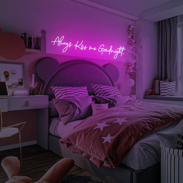Always Kiss Me Good Night LED Neon Sign light up sign