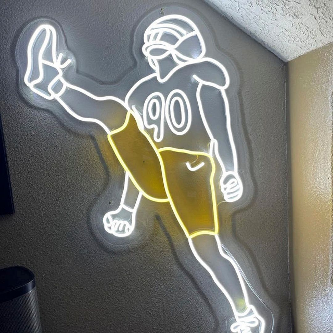 American Football Players Neon Sign