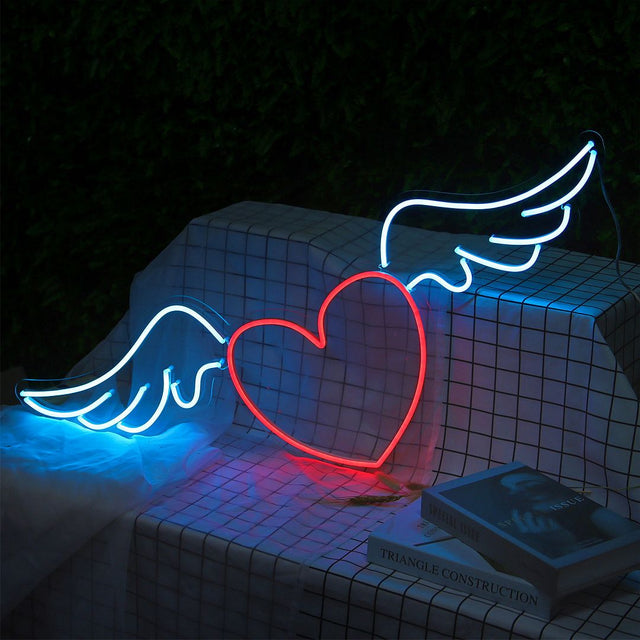 Angel Heart LED Neon Sign for Wedding light up sign