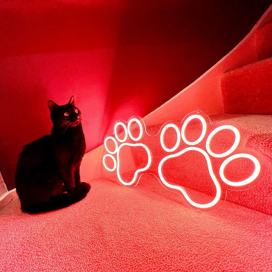 Animal Paws Neon Signs, Plug-in or Battery Powered Neon Lights