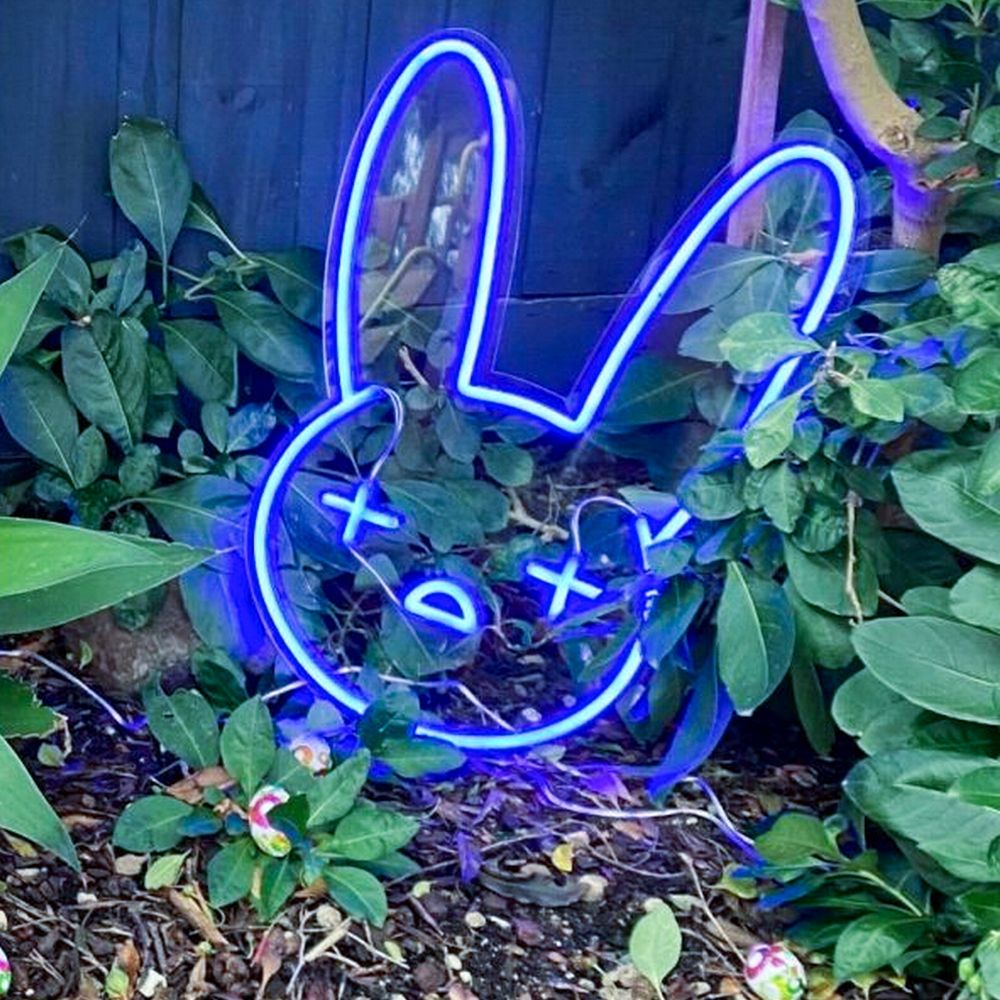 Bad Bunny Emoji Neon Sign