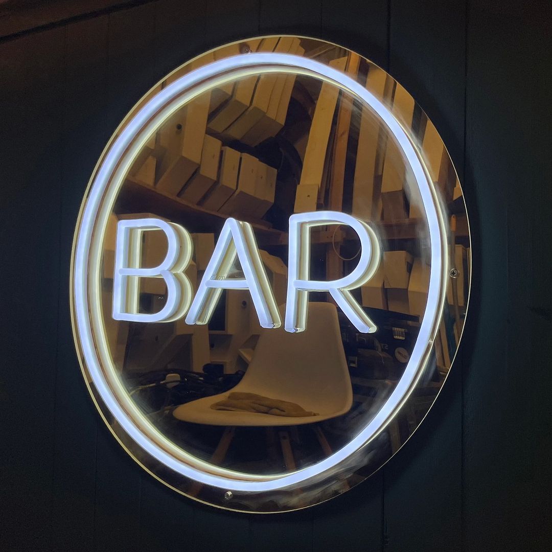 Bar Gold Backing Neon Sign