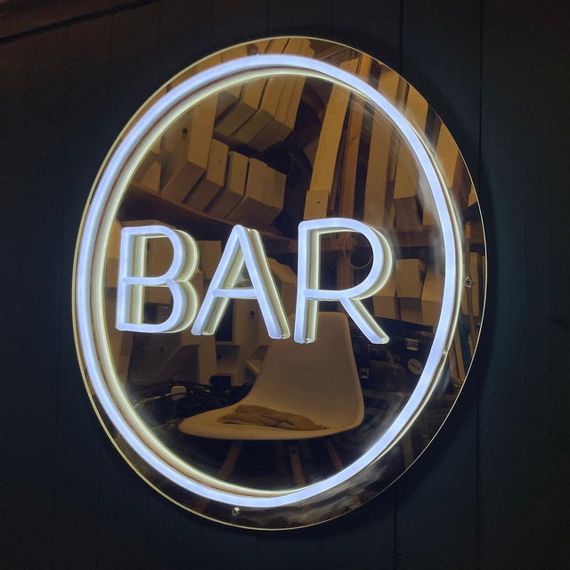 Bar Gold Backing LED Neon Sign for Bar light up sign