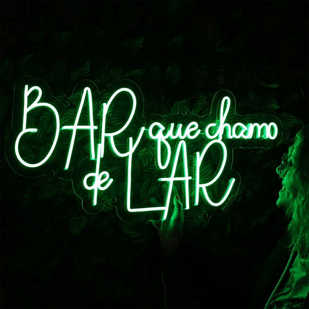 Bar Que Chamo De Lar Portuguese for I Call Home Neon Sign