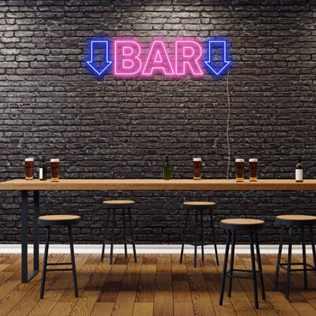Bar Sign with Arrows LED Neon Sign for Bar light up sign