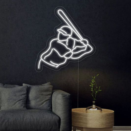 Baseball Player Neon Sign