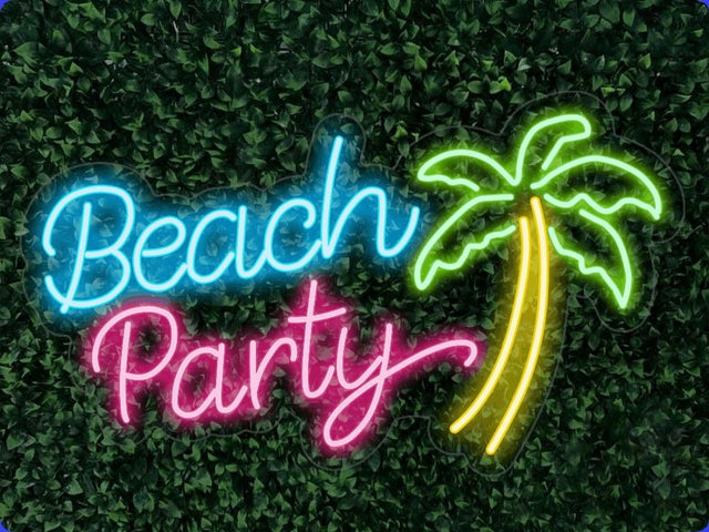 Beach Party LED Neon Sign for Bar light up sign