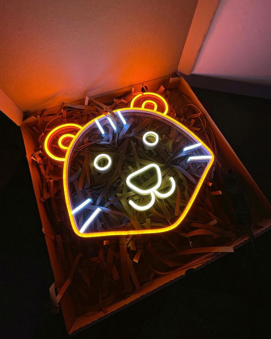 Bear Face Neon Sign
