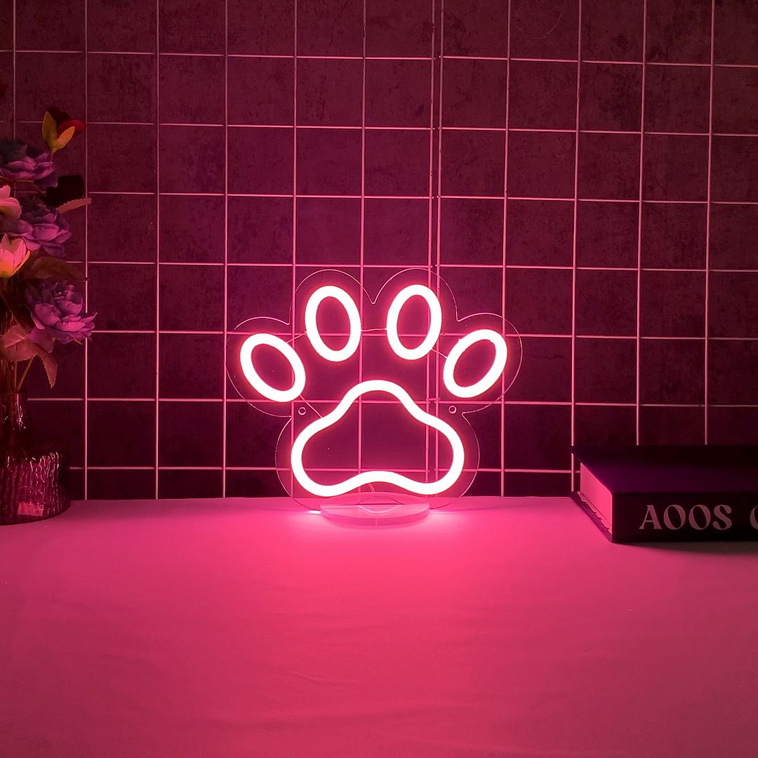Bear Paw Mini Neon Sign