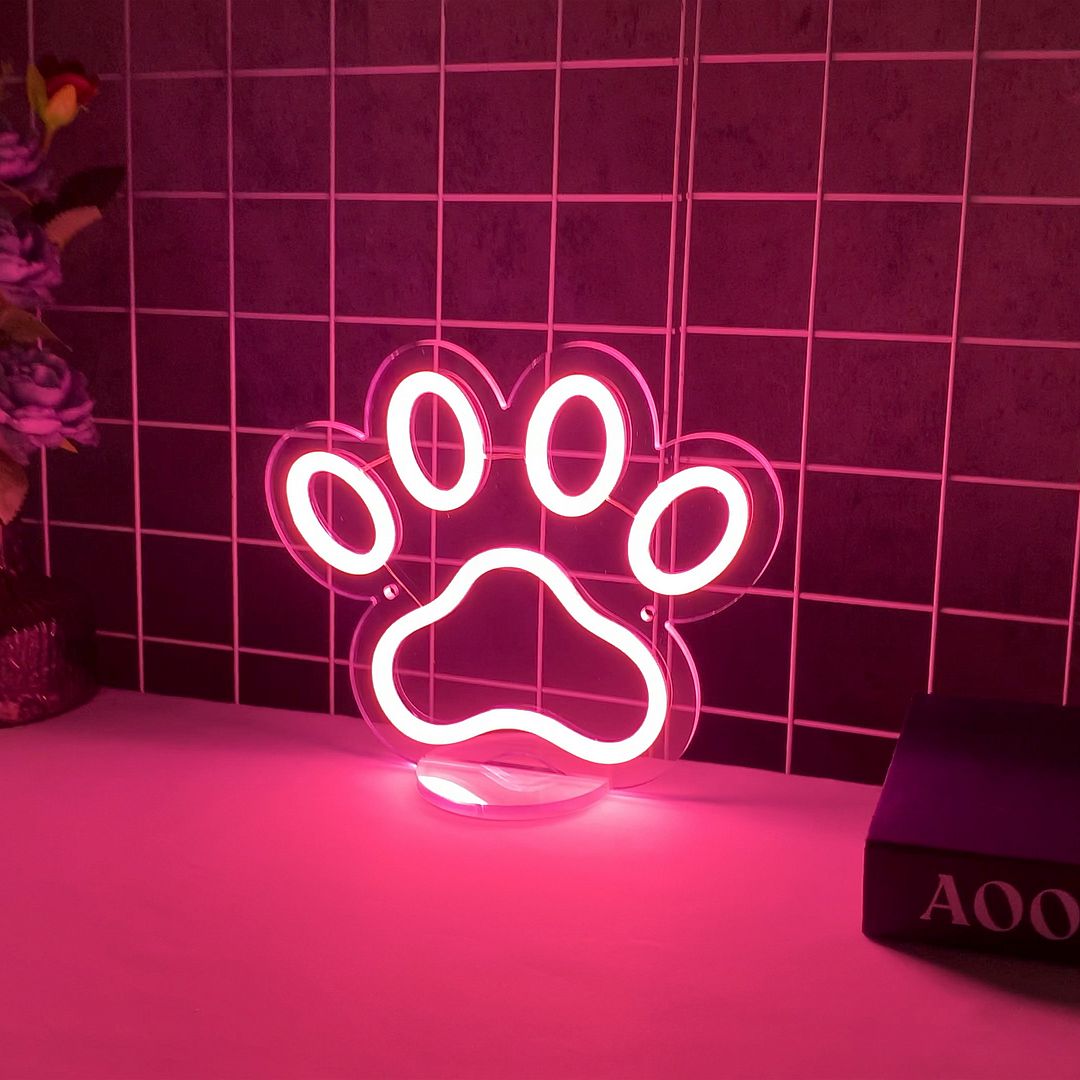Bear Paw Mini Neon Sign