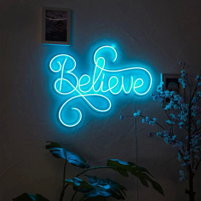 Believe LED Neon Sign for Man Cave light up sign