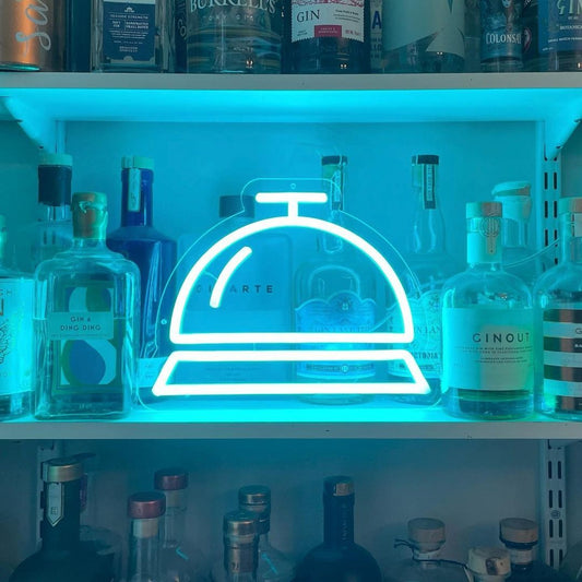 Bell Dinner Platter Neon Signs, Neon Lights, LED Neon Signs for Room, Bars Light Up Signs, Cool Neon Light Signs, Neon Wall Lights
