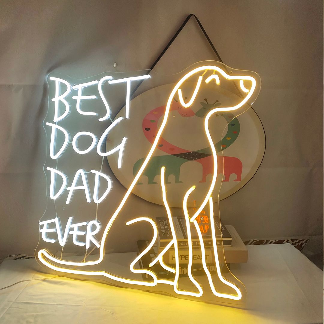 Best Dog Dad Ever Neon Sign