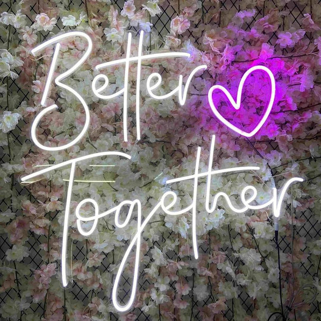 Better Together with a Heart LED Neon Sign light up sign