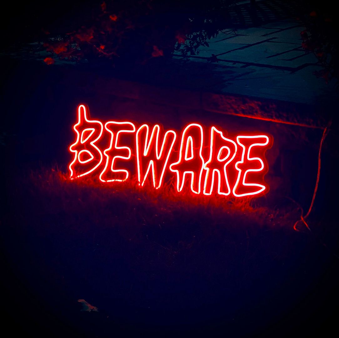 Beware Halloween Neon Sign
