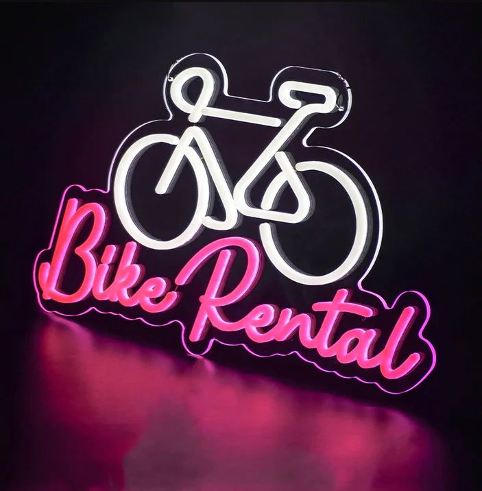 Custom Made Neon Signs, Bike Rental Neon Sign, LED Business Sign – AOOS