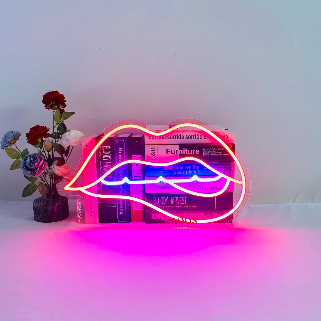 Biting Lips Neon Sign