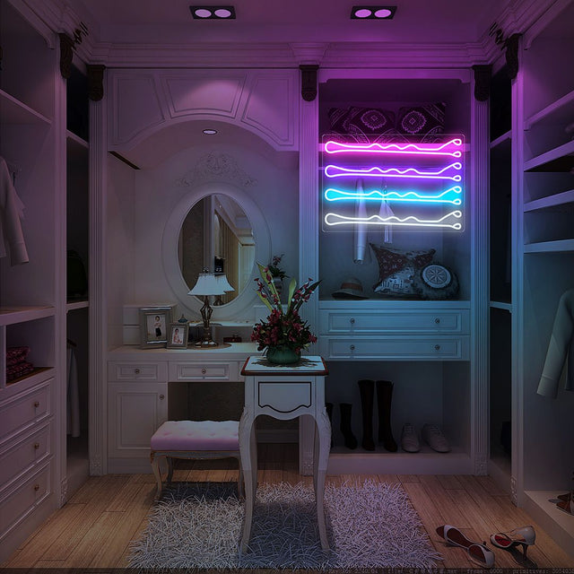 Bobby Pin LED Neon Sign for Storefront light up sign