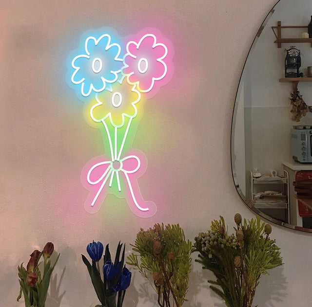 Bouquet of Flowers LED Neon Sign for Salon light up sign