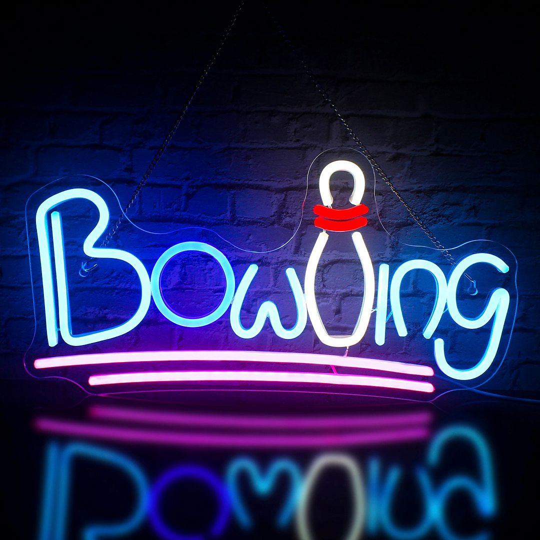 Custom Made Neon Signs, Bowling Neon Sign, LED Business Sign AOOS