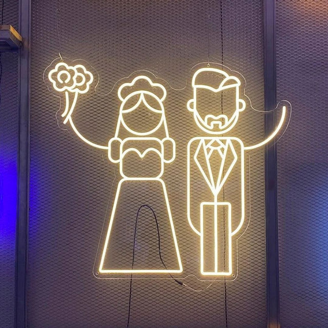 Bride and Groom LED Neon Sign for Wedding light up sign