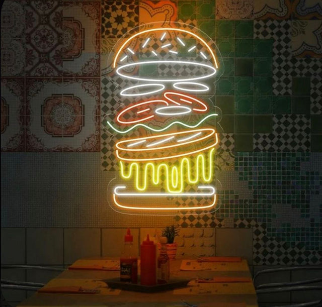 Burger LED Neon Sign for Bar light up sign