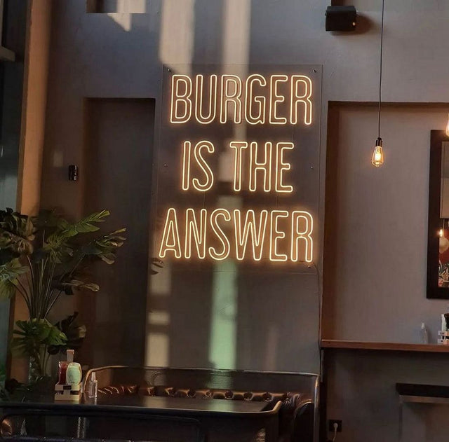 Burger is The Answer LED Neon Sign for Bar light up sign