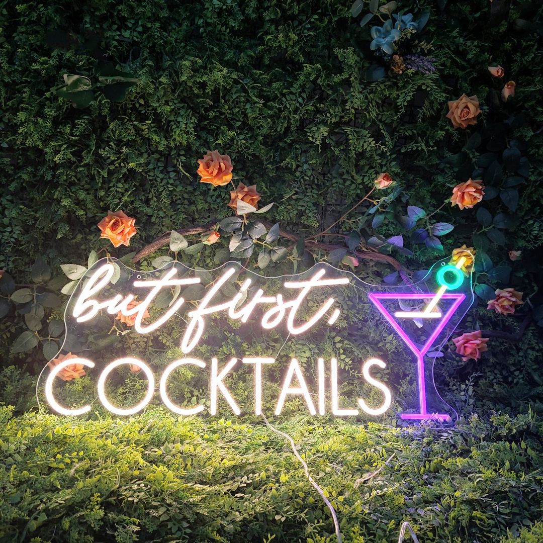 But First Cocktails Neon Sign