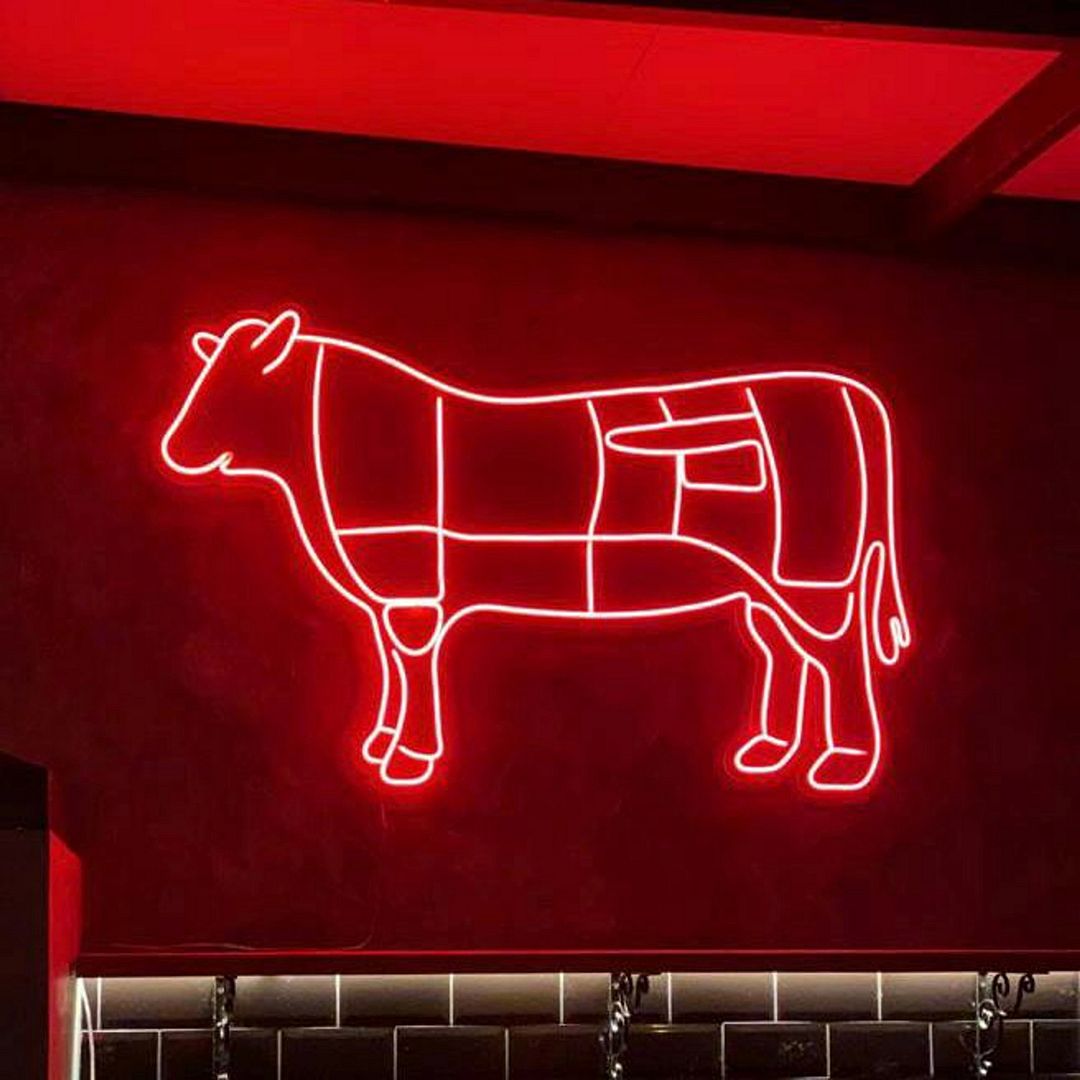Butcher Cow Neon Sign