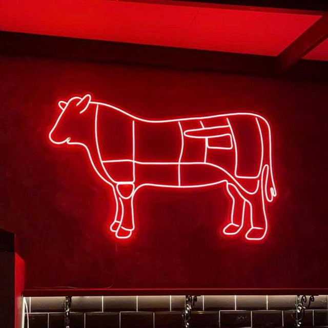 Butcher Cow LED Neon Sign for Bar light up sign