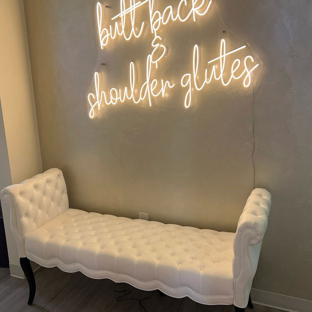 Butt Back and Shoulder Glutes LED Neon Sign for Storefront light up sign