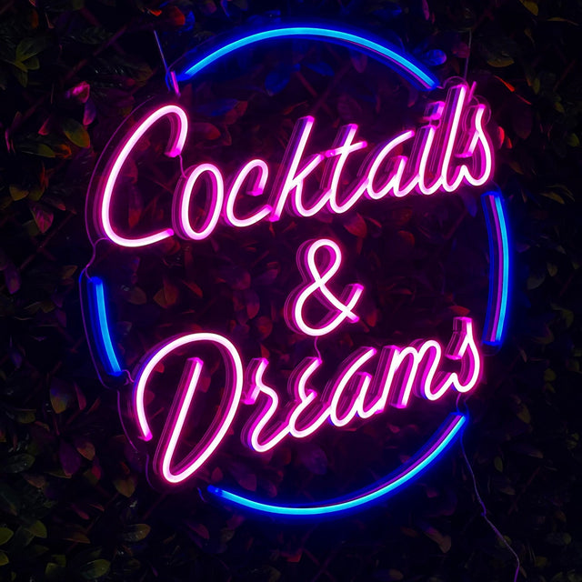Cocktails and Dreams LED Neon Sign for Party light up sign