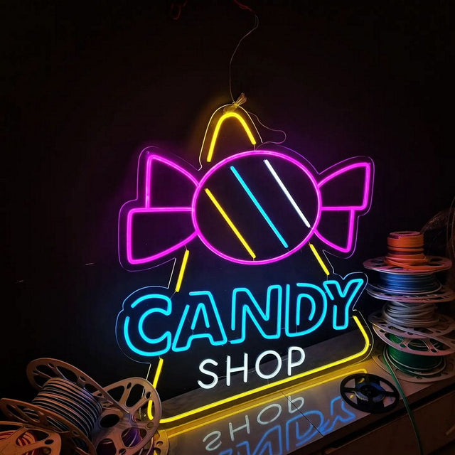 Candy Shop LED Neon Sign for Storefront light up sign
