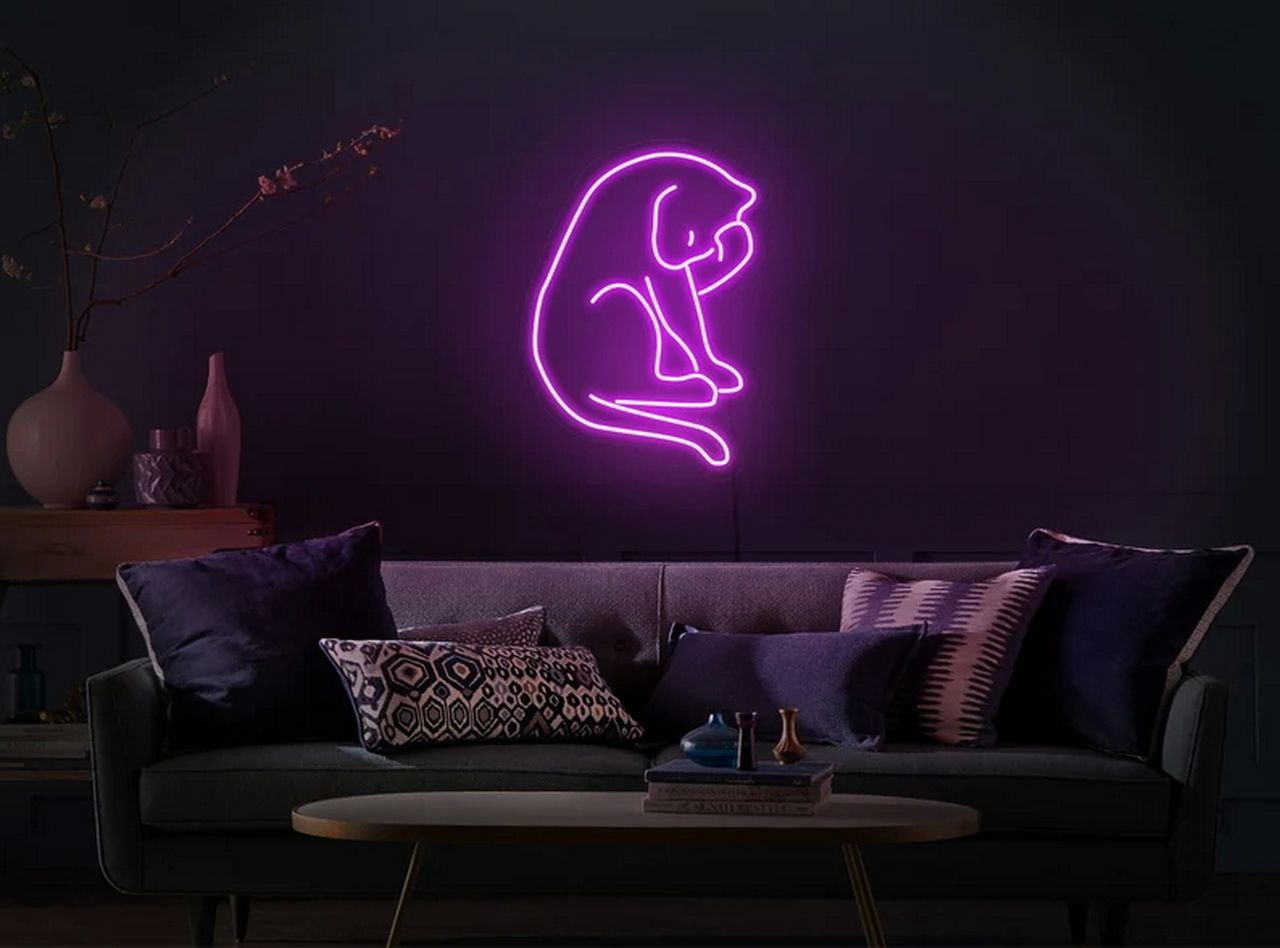 Cat Scratching Neon Sign