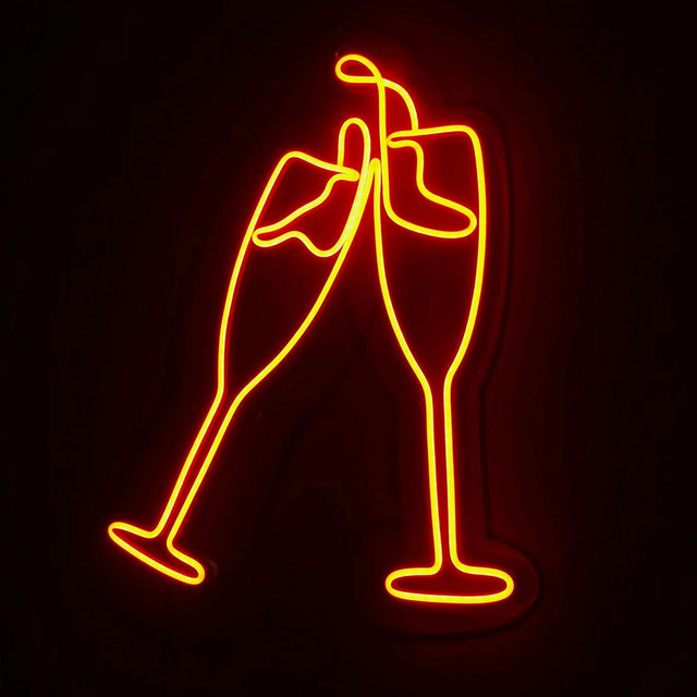 Cheers Champagne LED Neon Sign for Man Cave light up sign