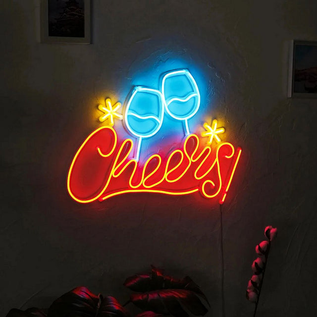 Cheers Champagne LED Neon Sign for Bar light up sign