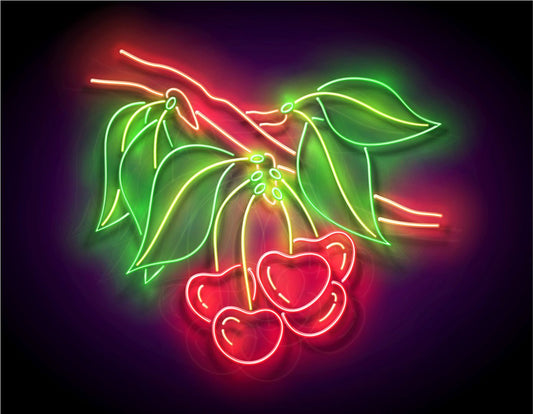 Cherries on a Branch Neon Sign