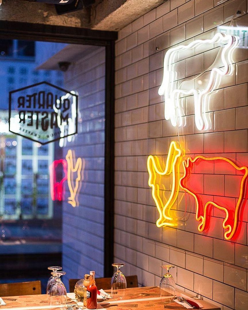 Chicken, Cow, Pig Restaurant Neon Sign