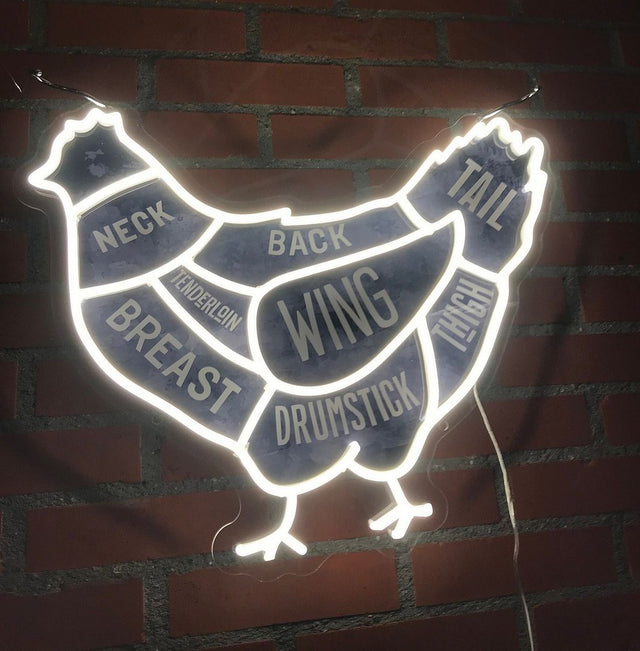 Chicken LED Neon Sign for Bar light up sign