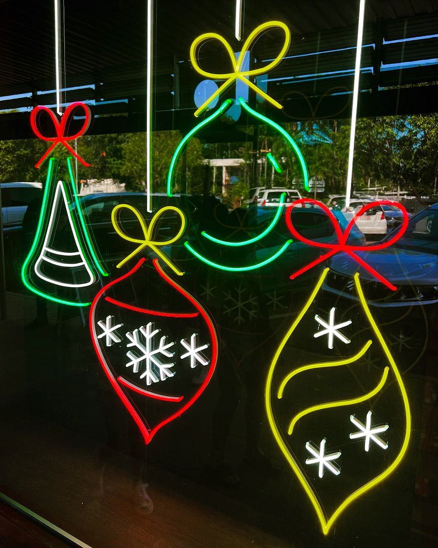 Christmas Ornaments Neon Sign