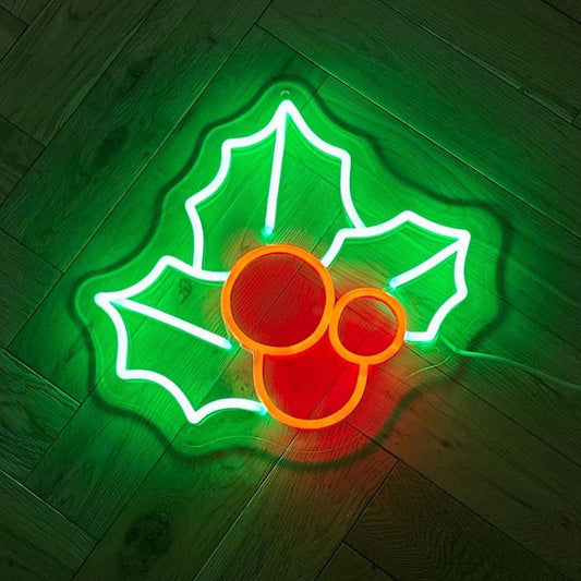 Christmas Holly Neon Sign